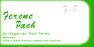 ferenc pach business card